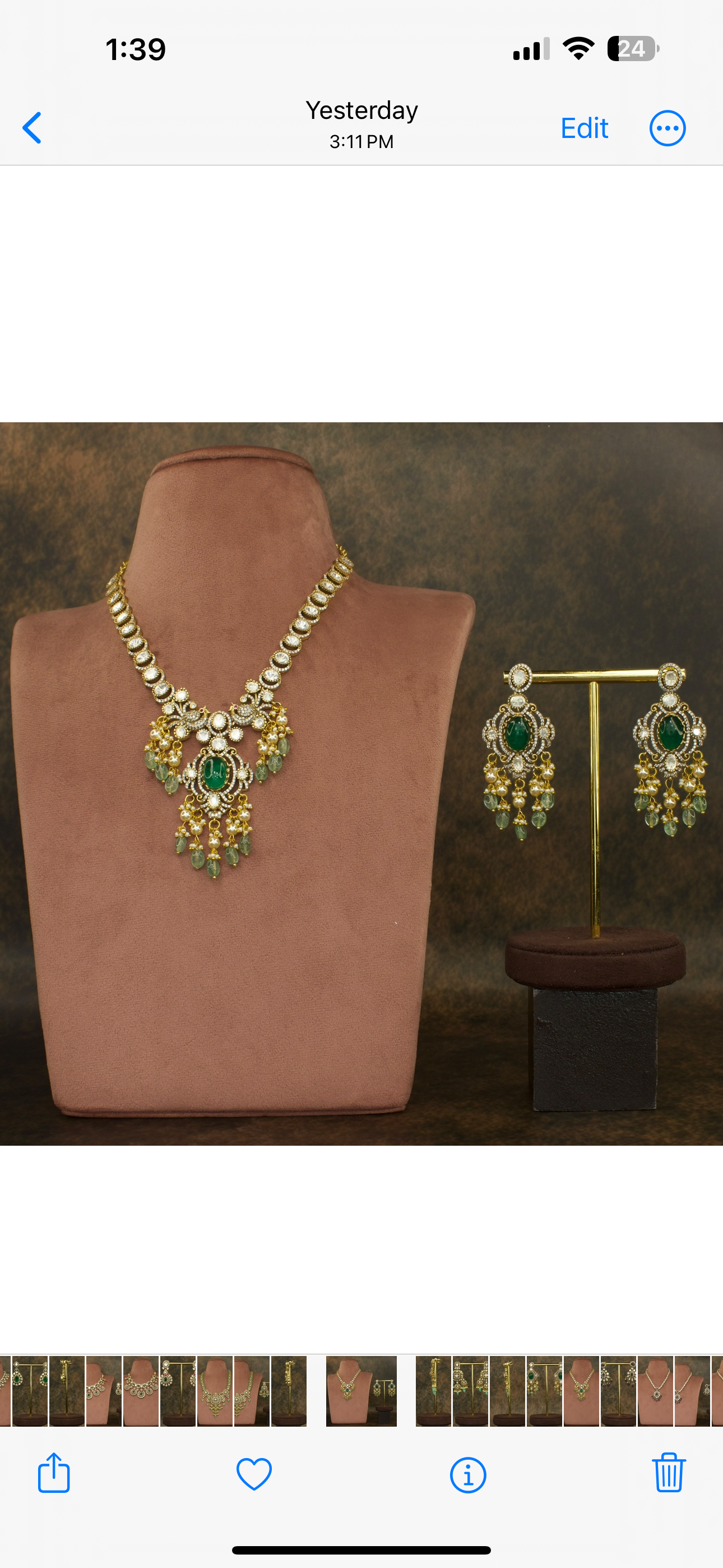 Premium polki necklace set with earrings