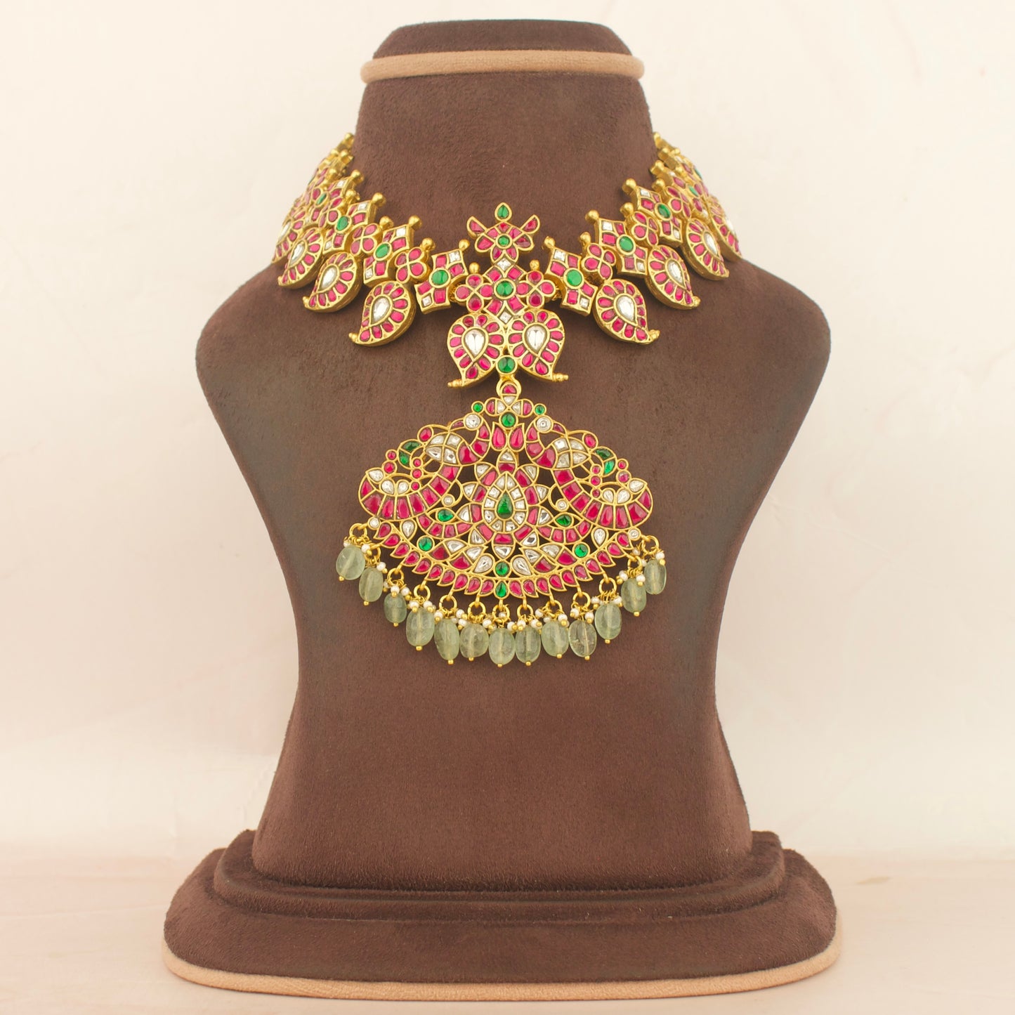 Exclusive Jadau Kundan Short Mango Mala With Detachable Locket