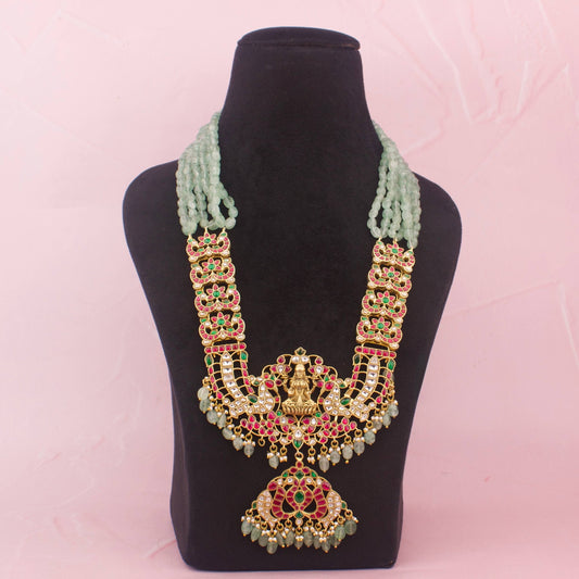 Divine Laxmi Devi Jadau Kundan Beads Mala
