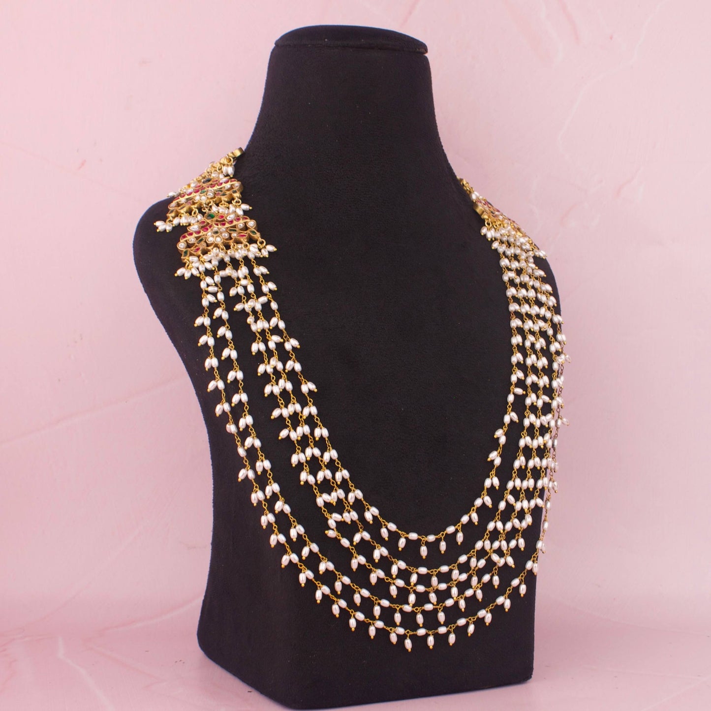 Elegant Jadau Long Pearl Mala