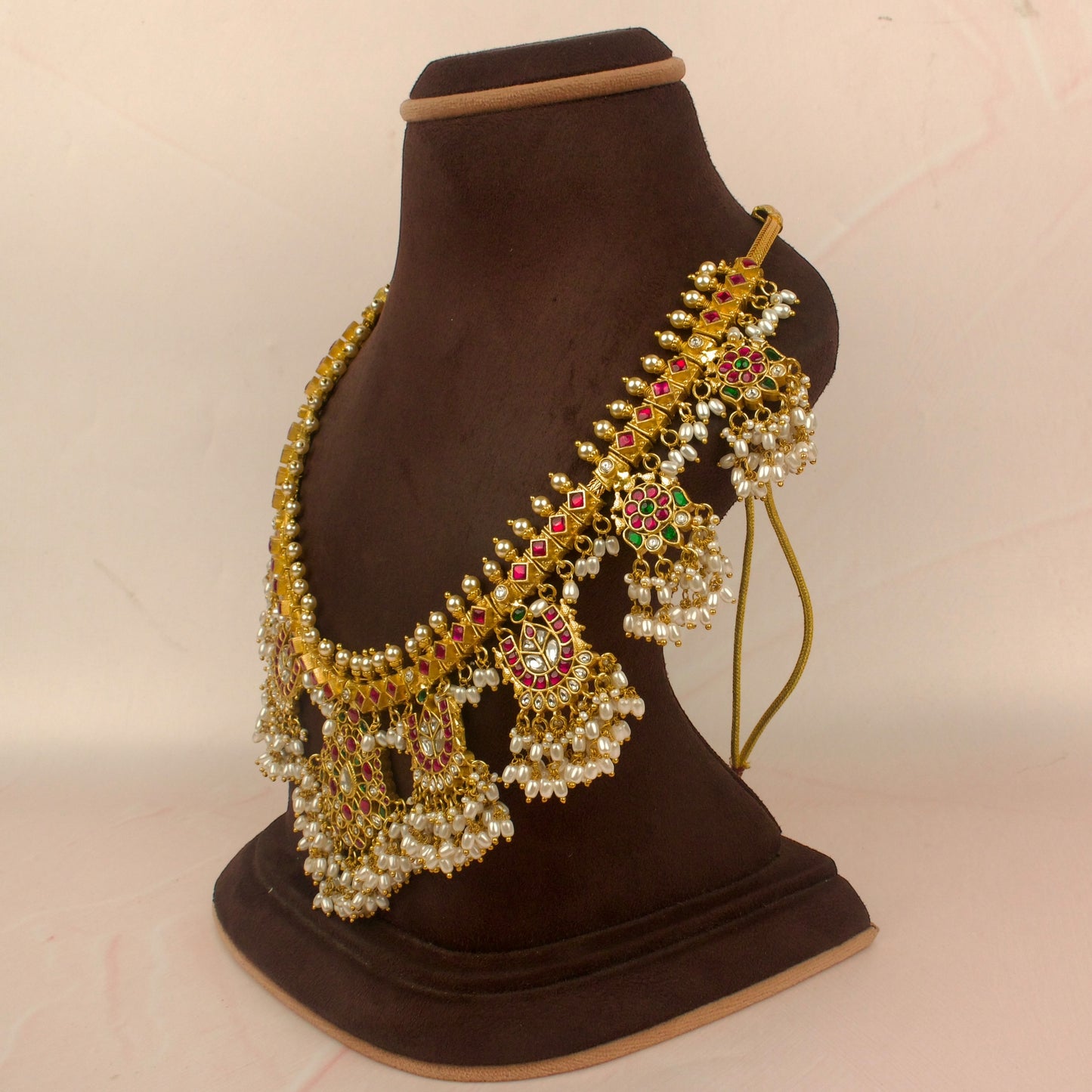 Grand Jadau Kundan Pearl Haram Necklace