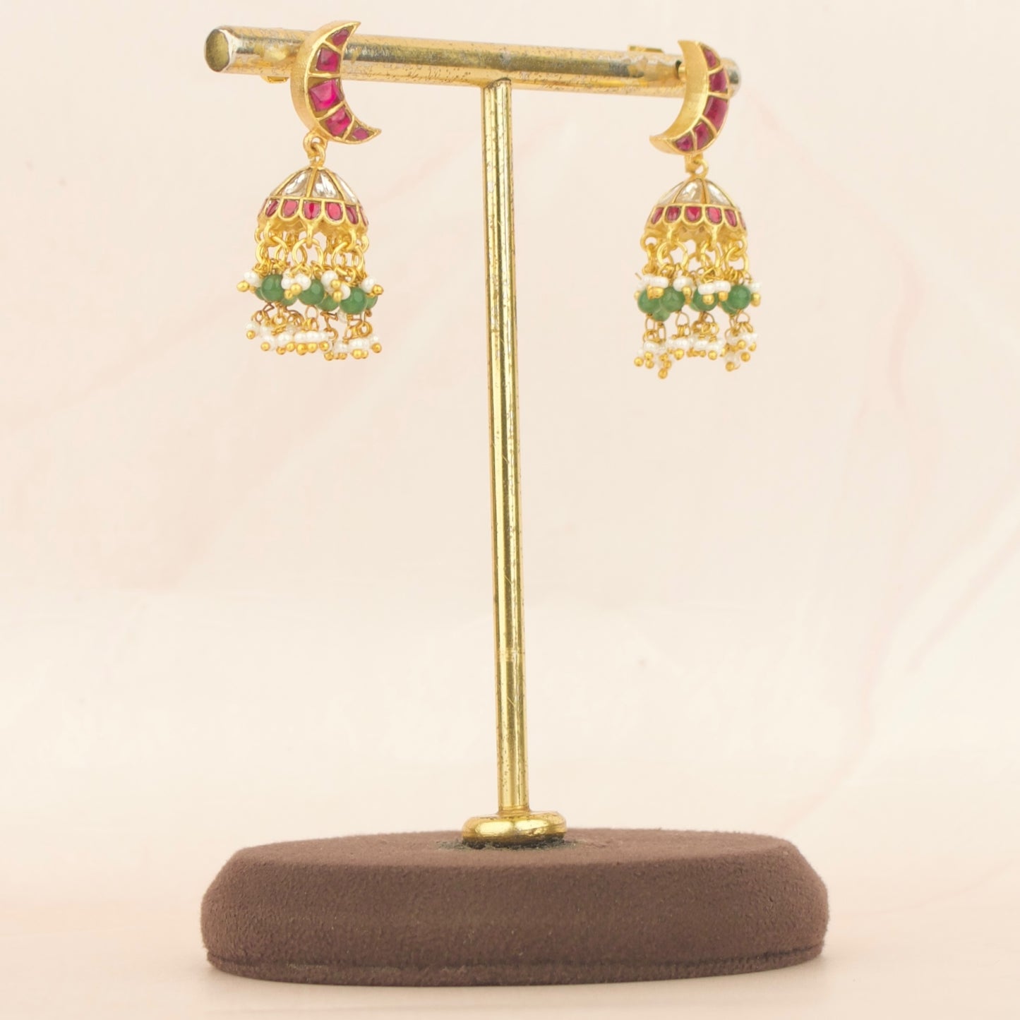 Sleek Studded Jadau Kundan Jhumki Earrings