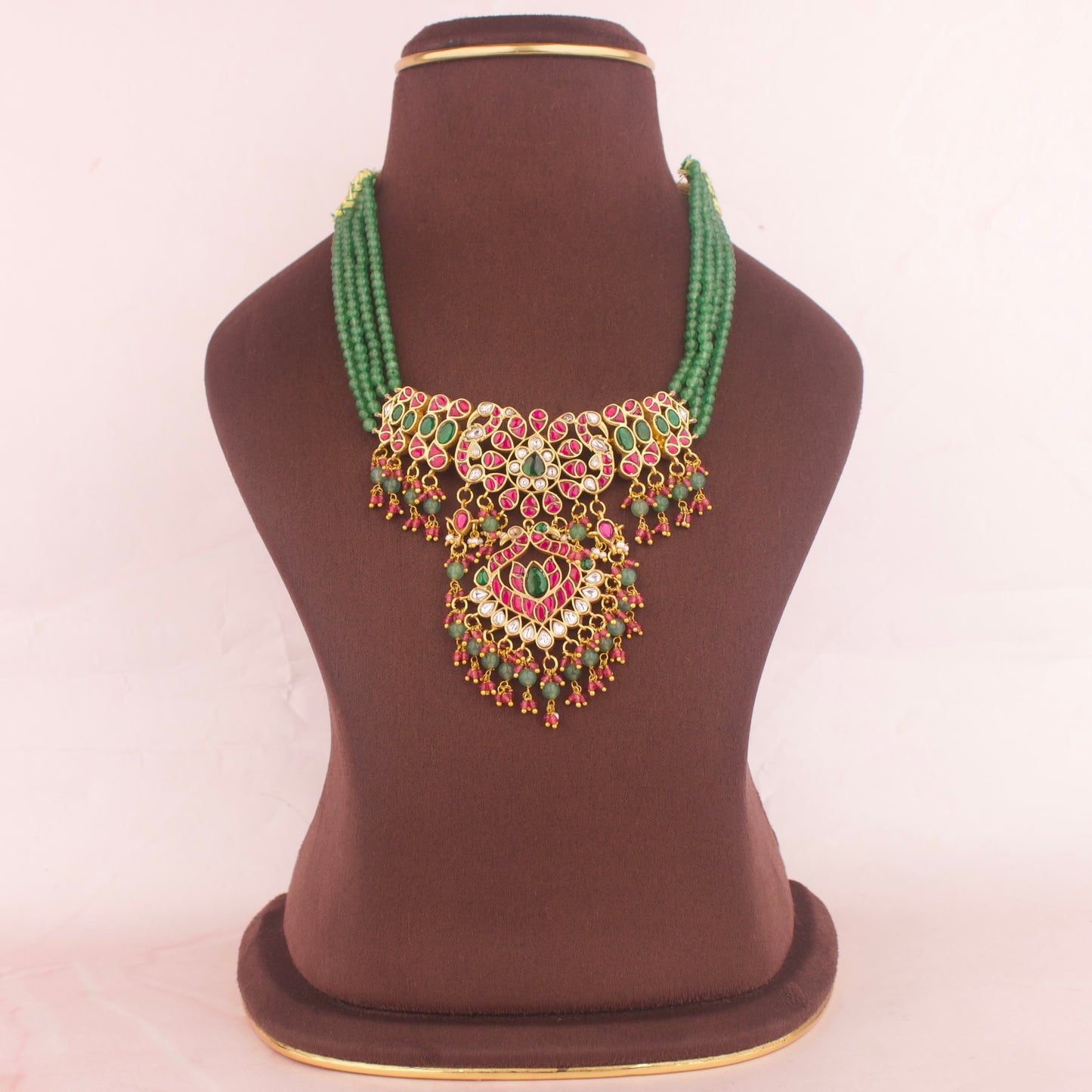 Jadau Kundan Bead Mala Necklace With Guttapusalu Hangings - DULHAN JEWELS
