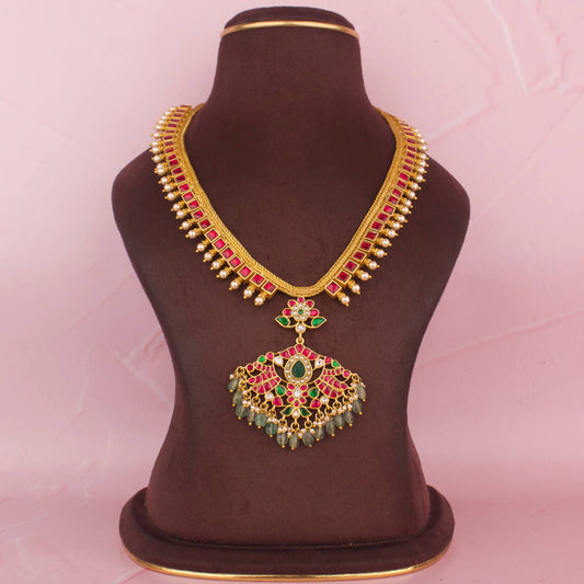 Unique Jadau Kundan Nantad Chain Necklace