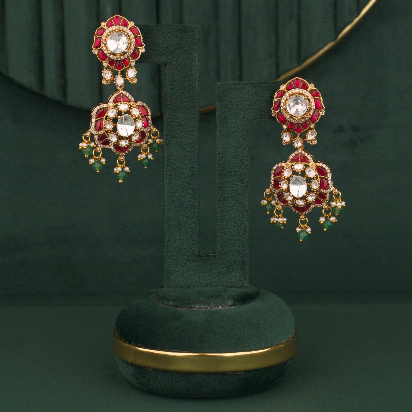 Bridal Moissanite Polki x Kundan Fusion Necklace Set - DULHAN JEWELS