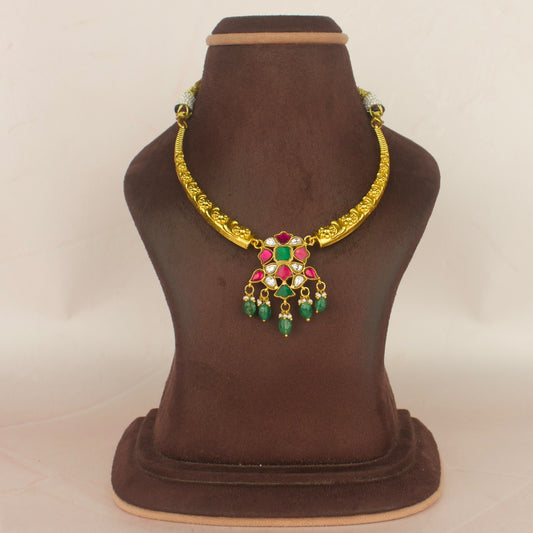 Floral elegance Design Jadau Kundan Kanti Necklace