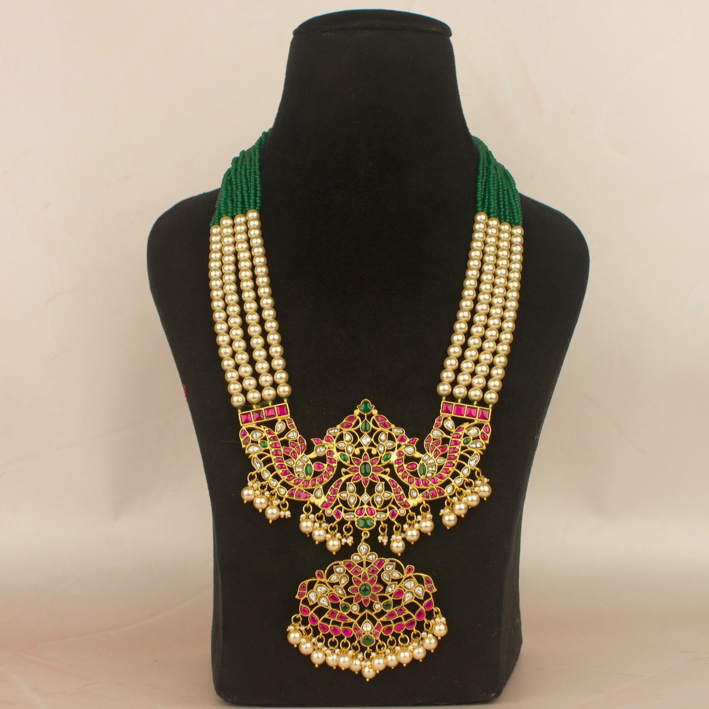 Grand Jadau Kundan Pearl & Beads Rani Haram