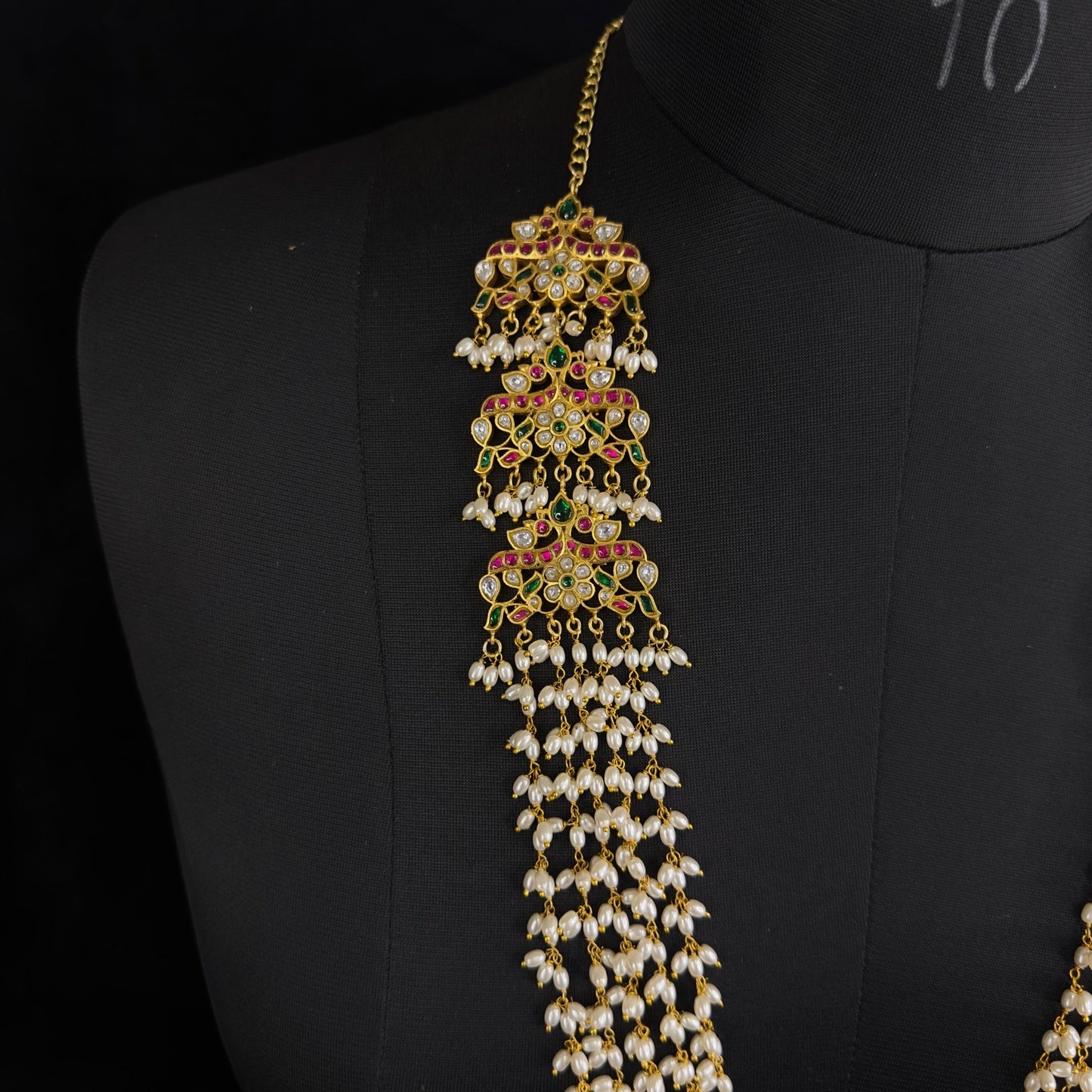 Elegant Jadau Long Pearl Mala