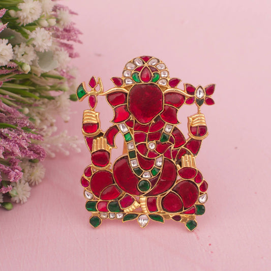 Royal Jadau Kundan Ganesh pendant / Stand