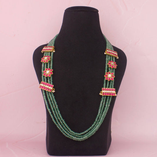 Unique Jadau Kundan Beads With Kundan Side-Locket