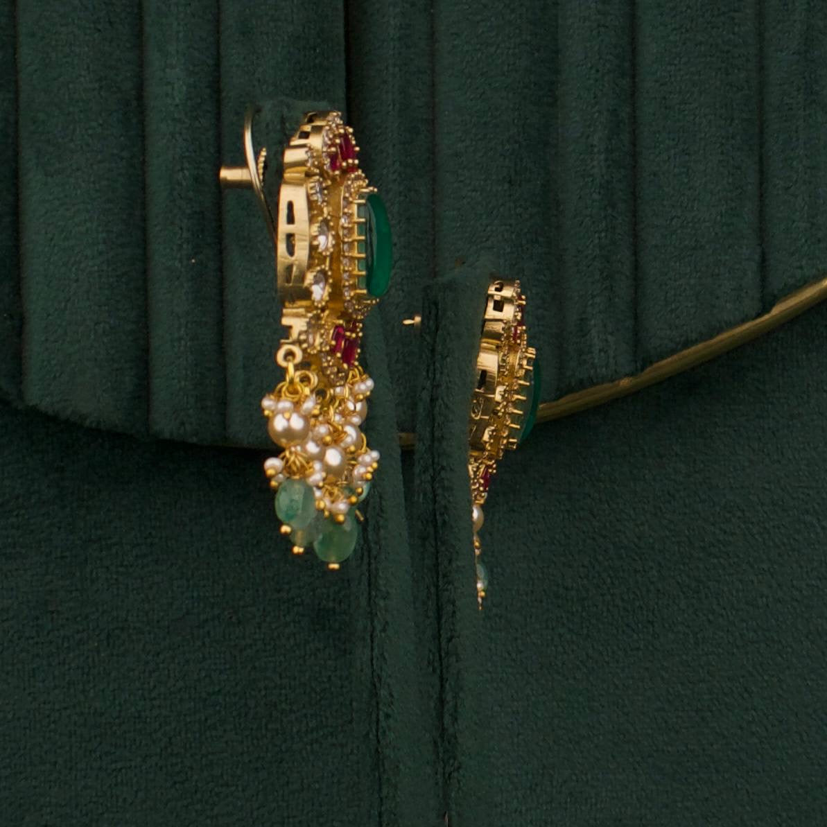 Designer Victorian Polki Fusion Chokers With Matching Earrings