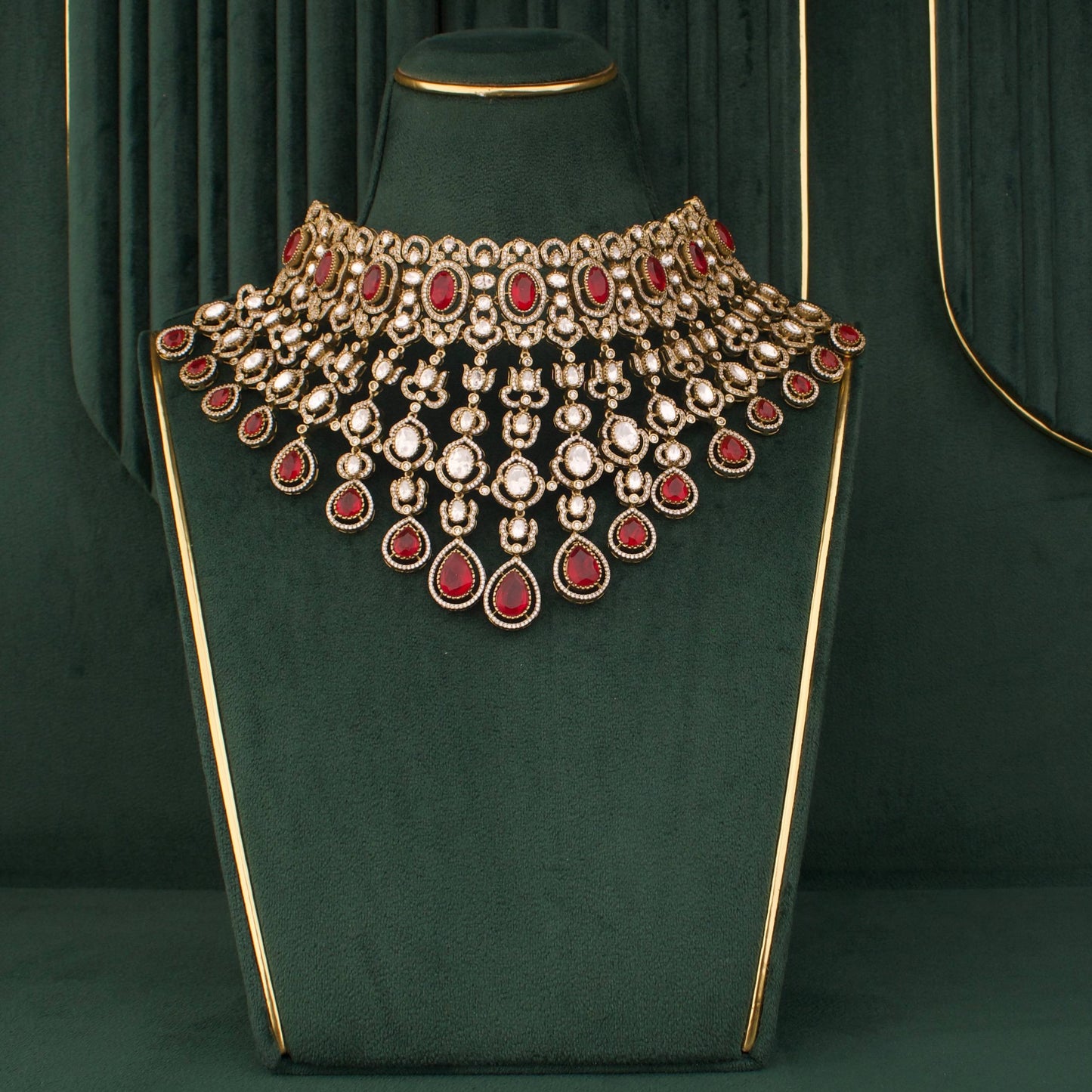 Luxury Royal Victorian Bridal Choker And Earring Set