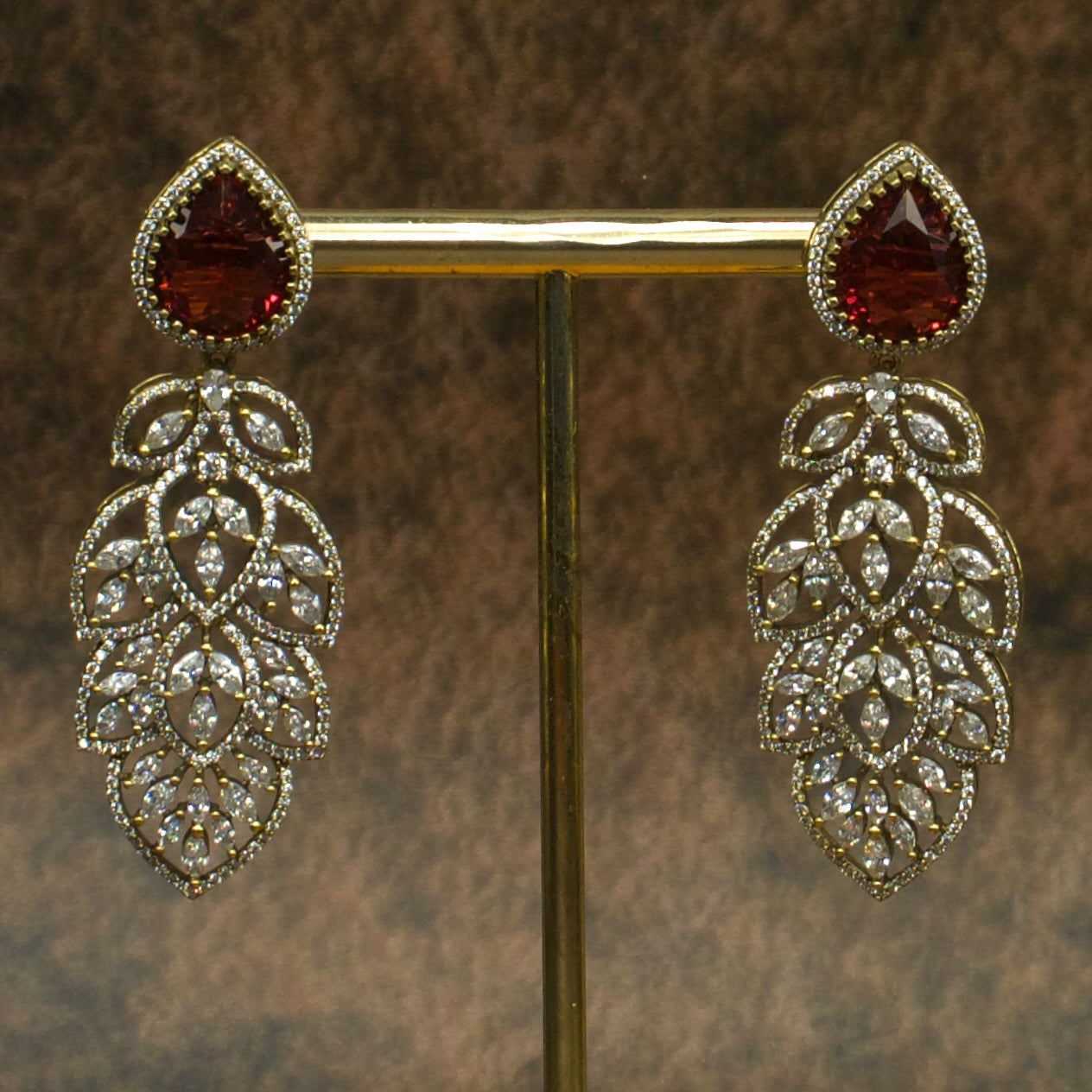 Dazzling Elegance: Victorian Zirconia Earrings with high quality Victorian finish