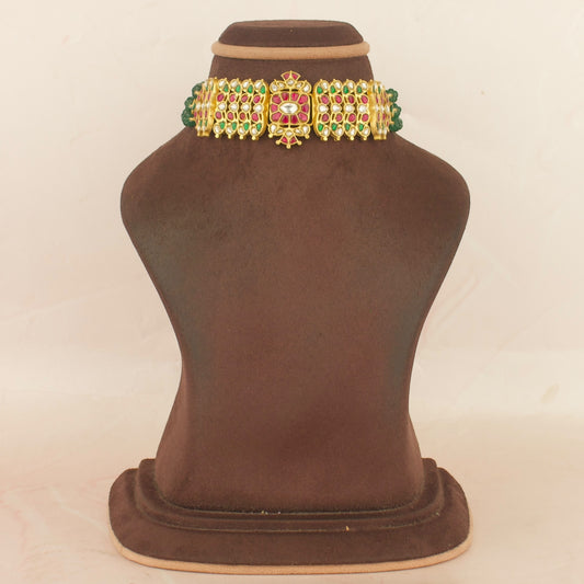 Refined Jadau kundan Choker Pumking Beads Chain