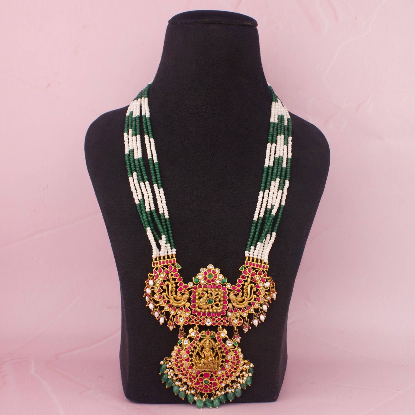 Traditional Bridal Nakshi x Jadau Kundan Beads Mala