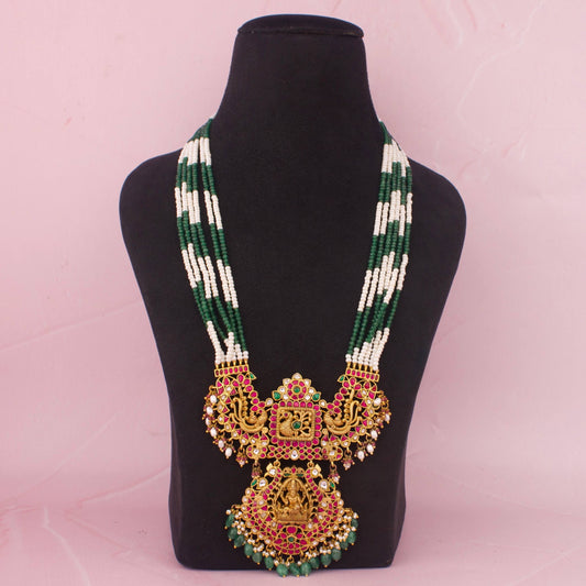 Traditional Bridal Nakshi x Jadau Kundan Beads Mala