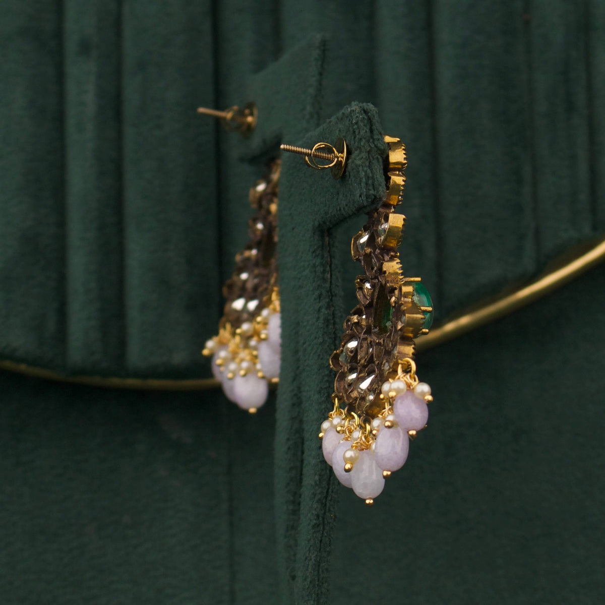 Designer Victorian Earrings With Hangings