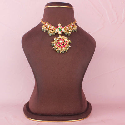 Ethnic Jadau Kundan Nantad Necklace With Pendant