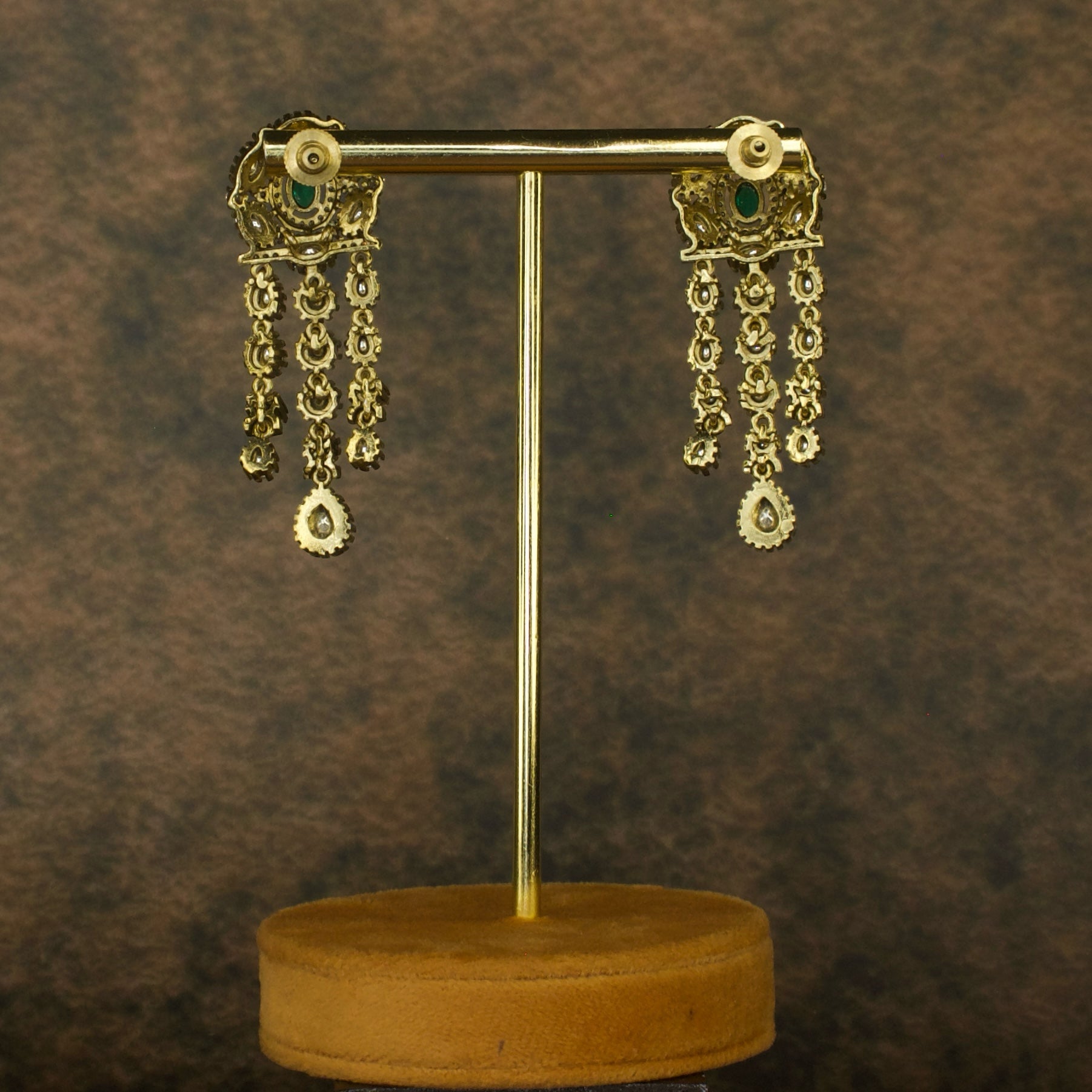 Stone droplet polki Victorian hangings with High Quality Victorian Finish . This product belongs to Victorian Jewellery Category