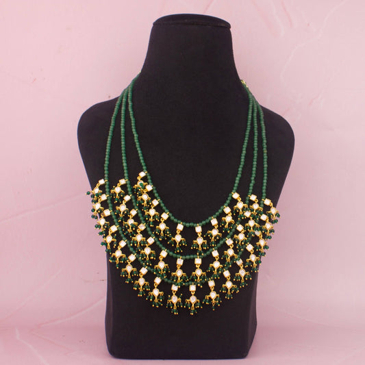 Sleek Step by Step Polki Beads Mala