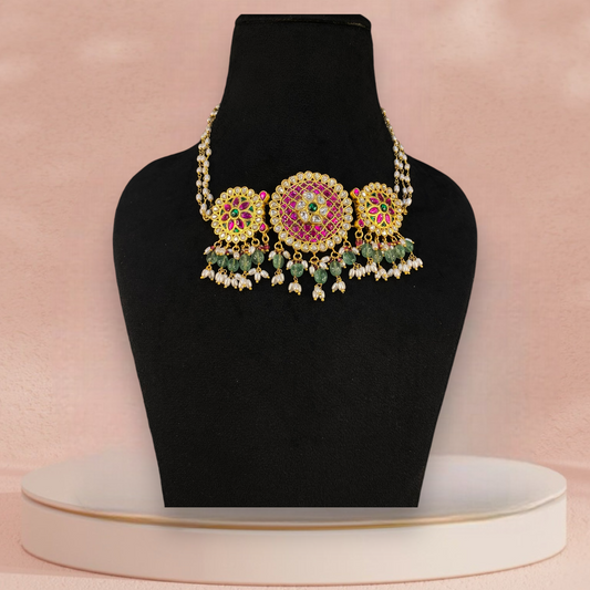 Grand Jadau Kundan Choker Necklace for Bridal Wear