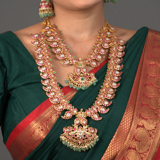 Opulent *Short* Mango Jadau Kundan Necklace with Floral Motifs