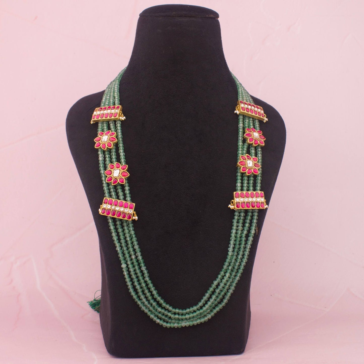 Unique Jadau Kundan Beads With Kundan Side-Locket
