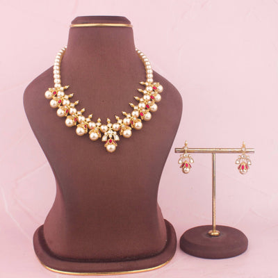 Fresh Water Pearls Mala With Matching Earrings
