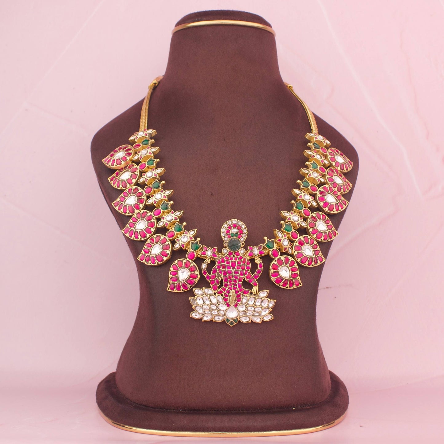 Lakshmi Devi Design Jadau Kundan Mango Short Necklace