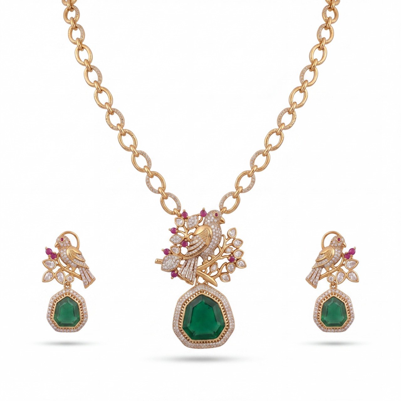 Designer Victorian Necklace With Elegant Matching Earrings