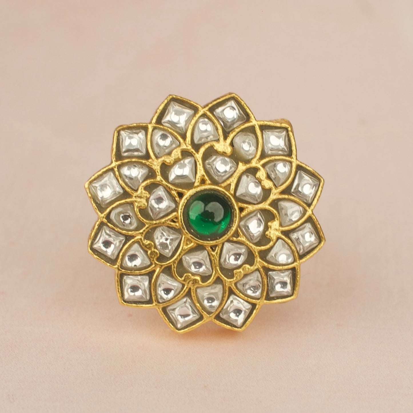 Gold Style Jadau Kundan Finger Ring