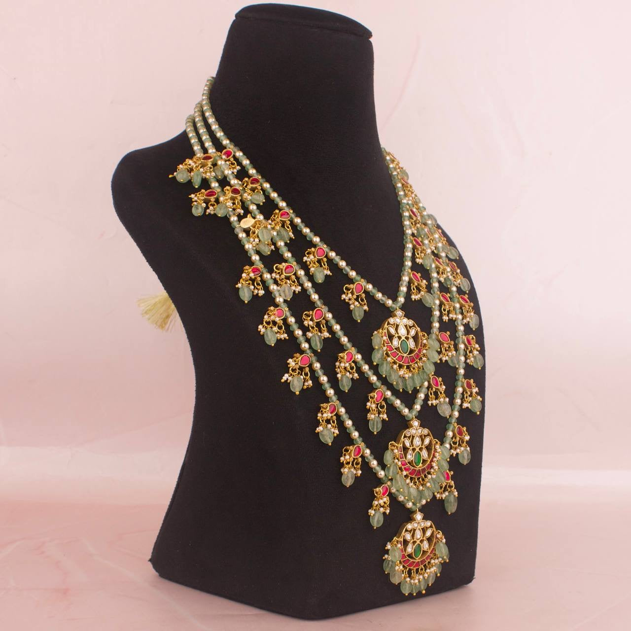 Bridal Wear Jadau Kundan 3 Lada / Layered Haram