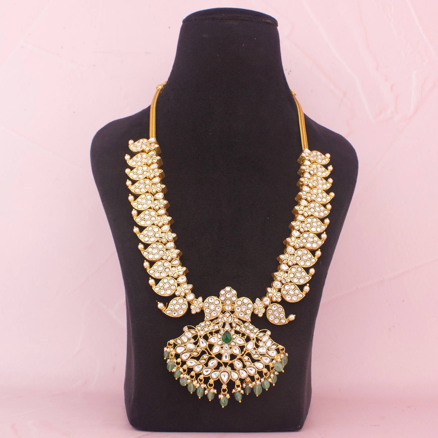 Designer 2-in-1 Jadau Kundan Mango Haram With Pendant