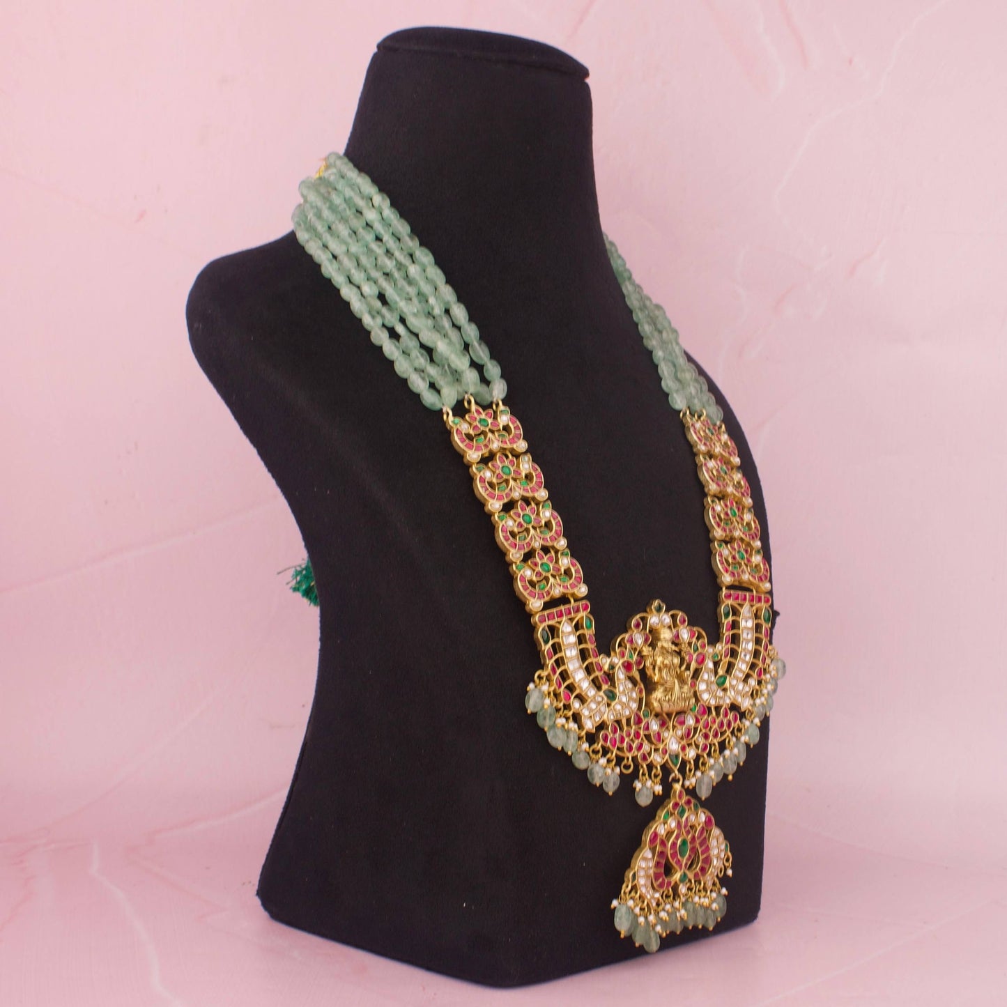 Divine Laxmi Devi Jadau Kundan Beads Mala