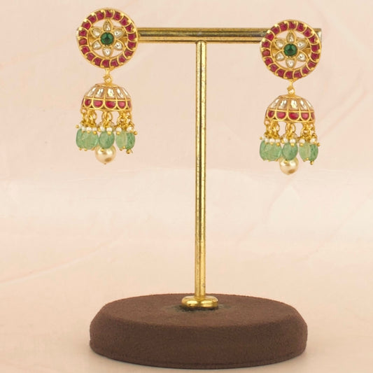 Exquisite Floral Design Jadau Kundan Jhumki