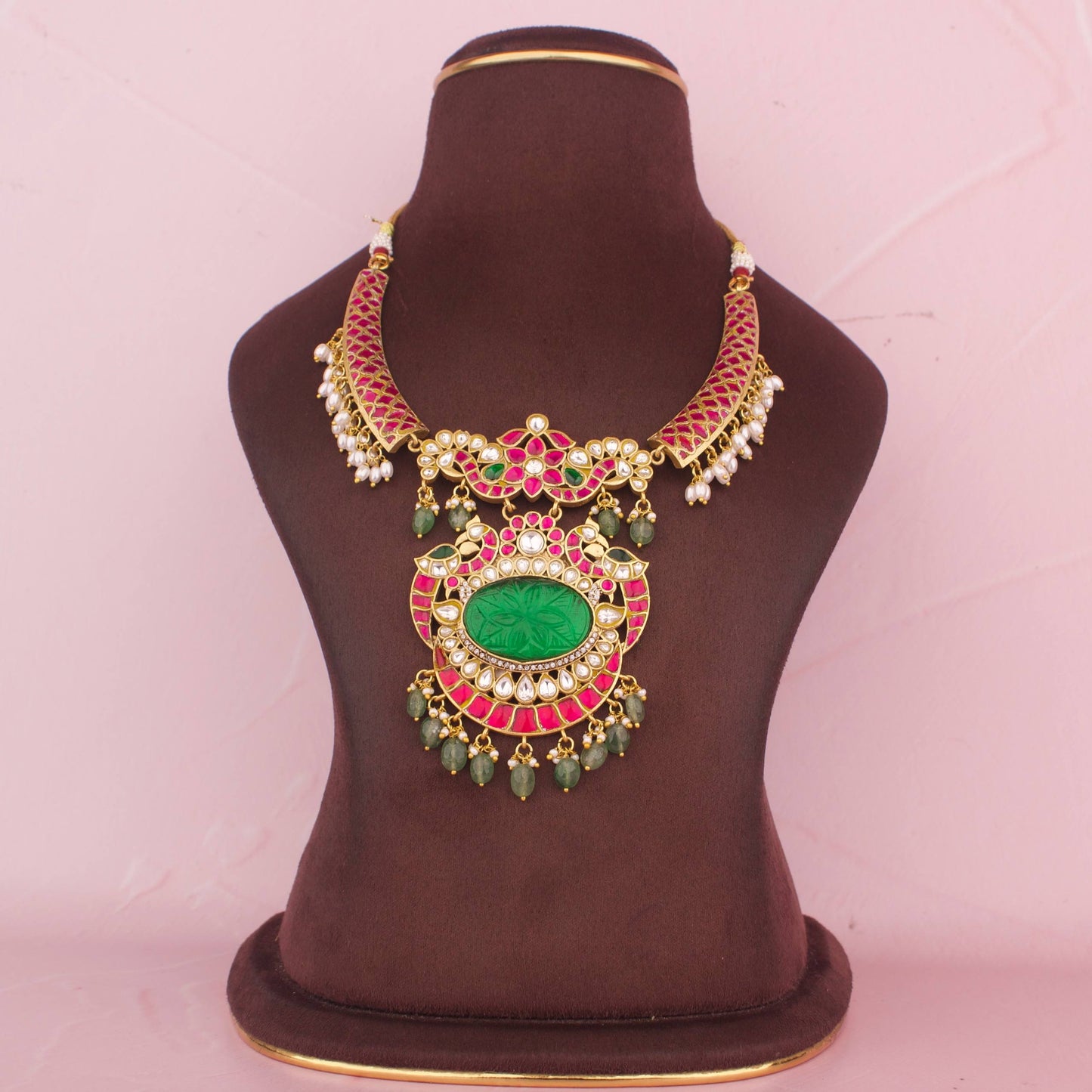 Gold Inspired Jadau Kundan Kanti Style Necklace