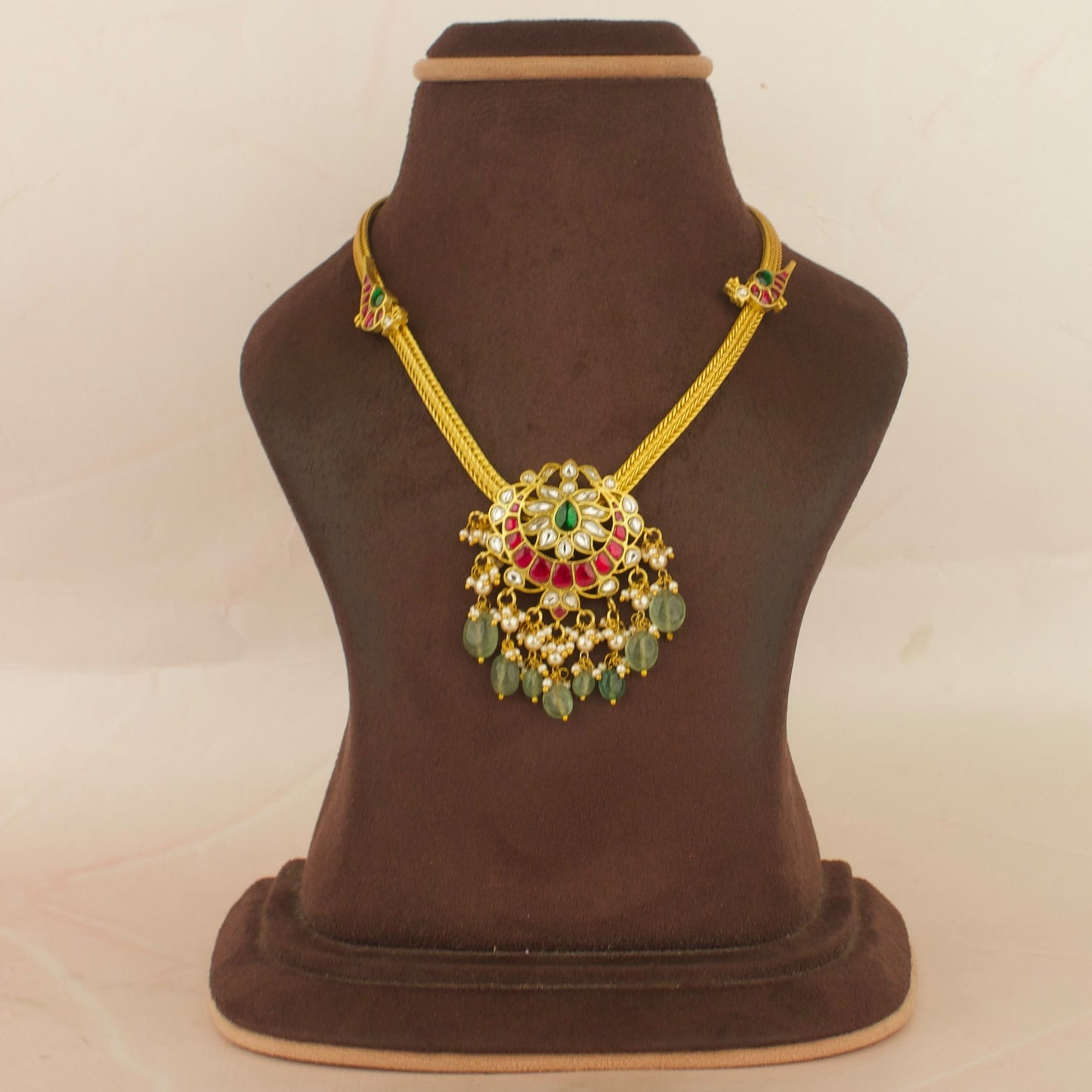 Opulent Chandbali Design Jadau Kundan Nan-tad with Matching Earrings
