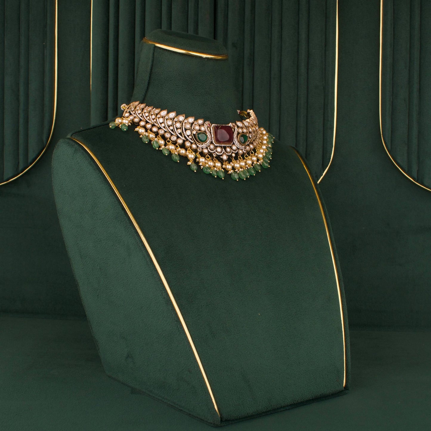Gold Inspired Victorian Polki - Designer Necklace Sets
