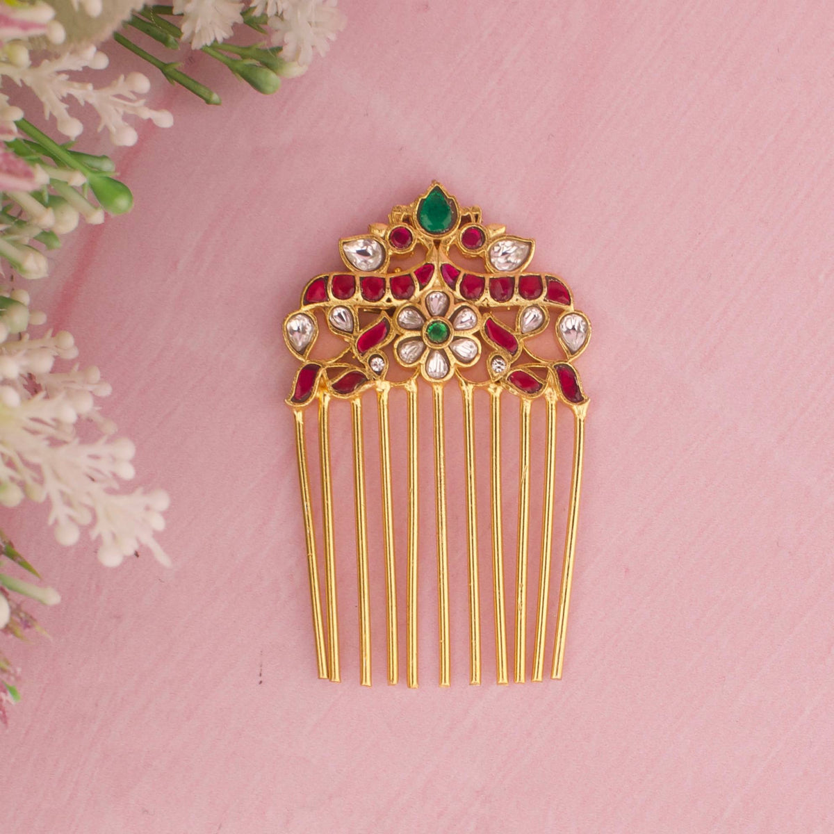 Multicolour Jadau Kundan HairPin