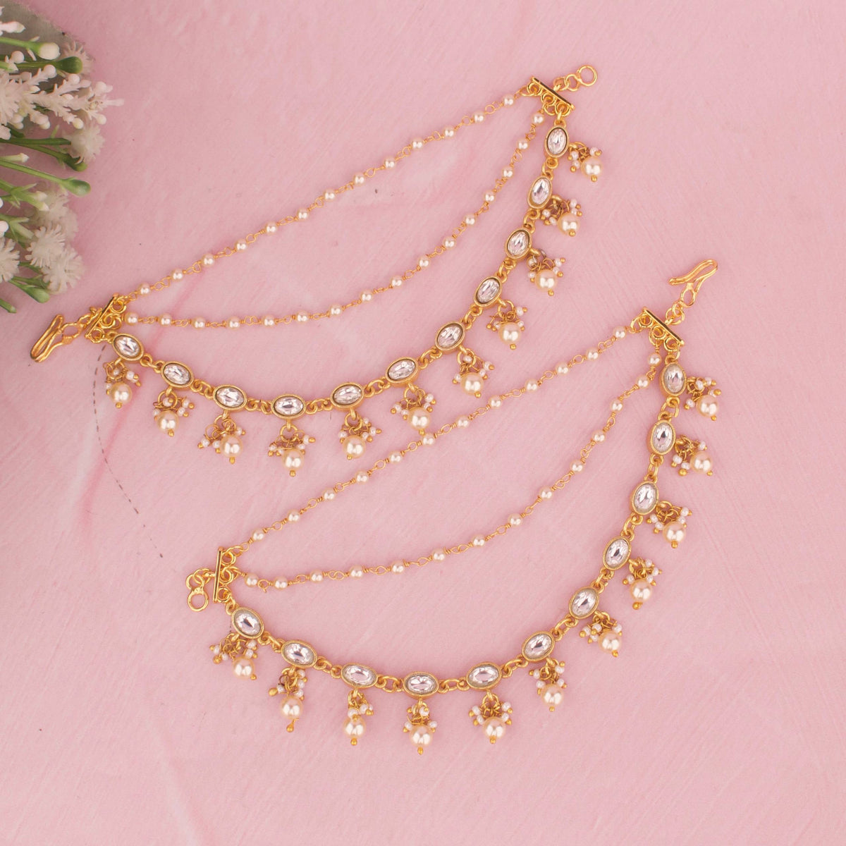 Classic Jadau Kundan Pearl Champasaralu