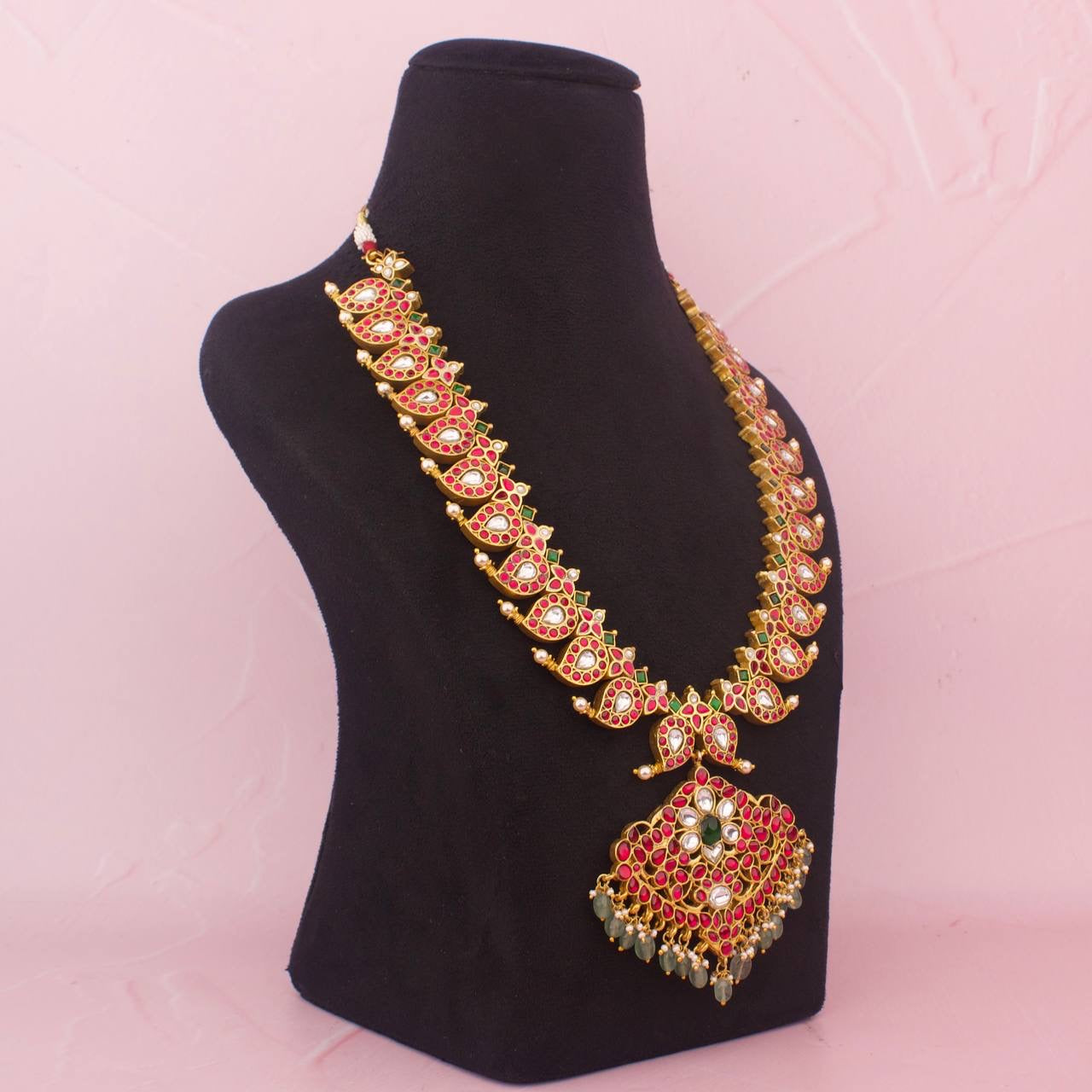 Traditional Reversible 2 in 1 Jadau Kundan Mango Mala