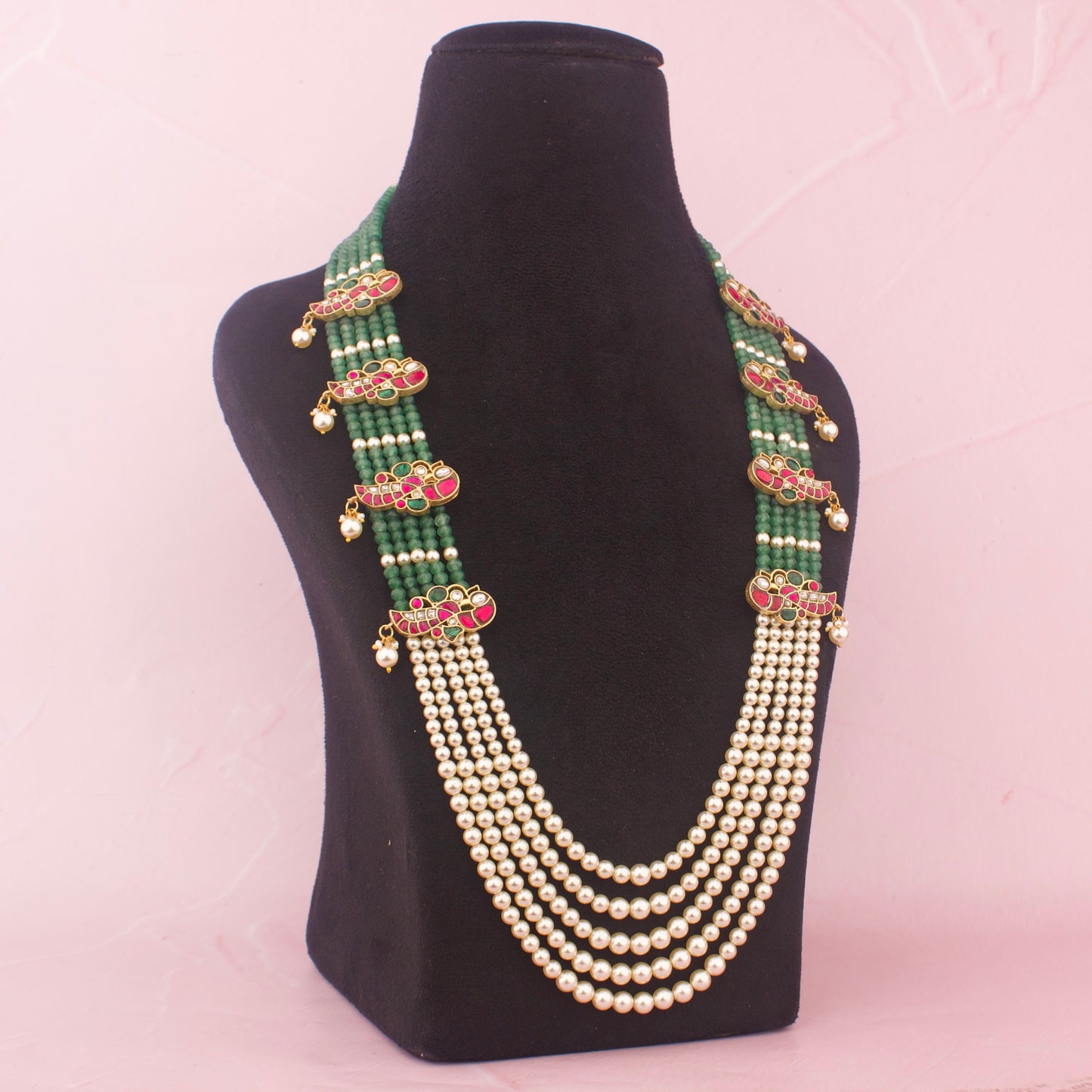 Ethereal Jadau Kundan Multi-Strand Pearl Necklace