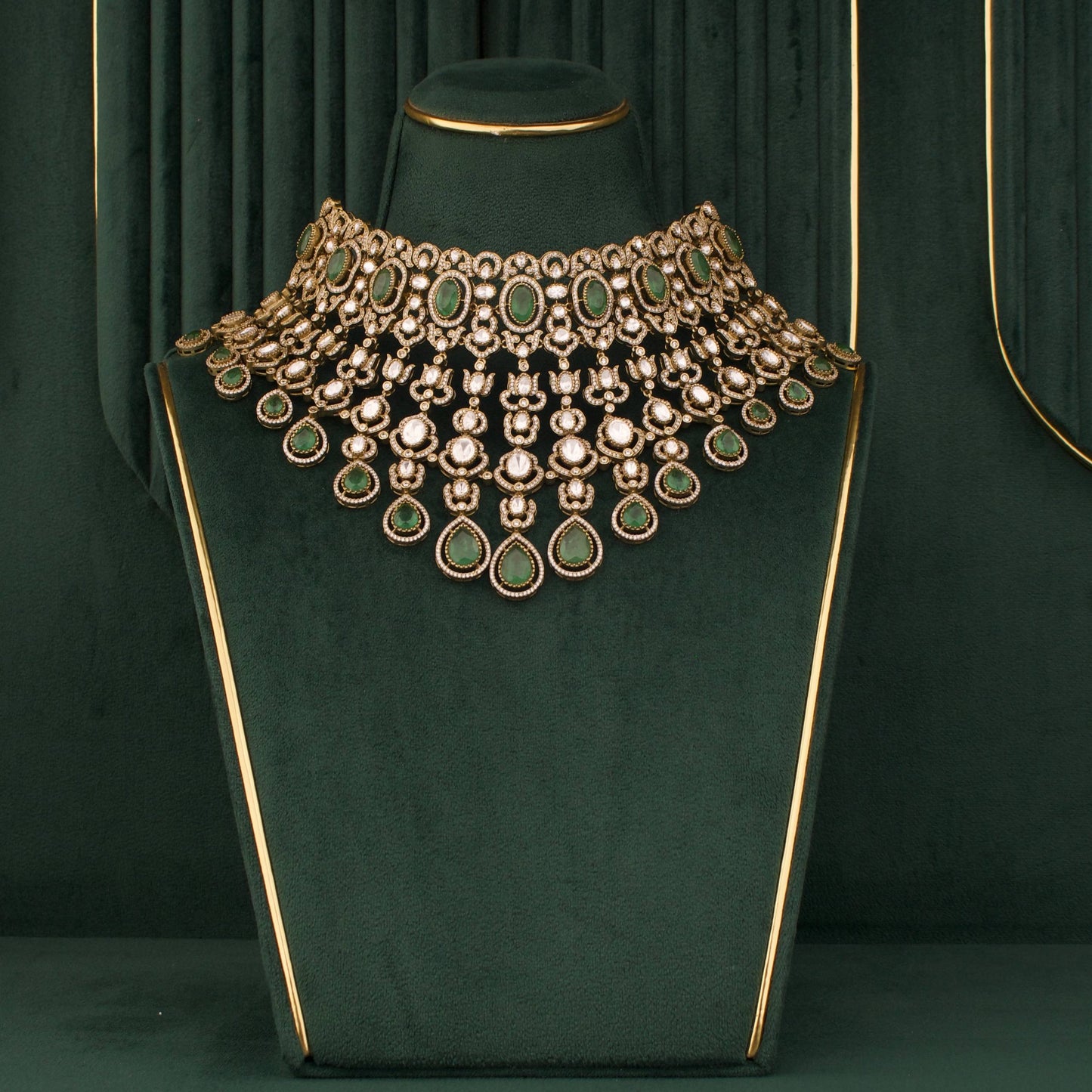 Luxury Royal Victorian Bridal Choker And Earring Set