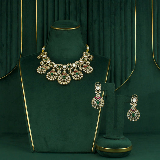 Traditional Victorian Polki Necklace with earrings