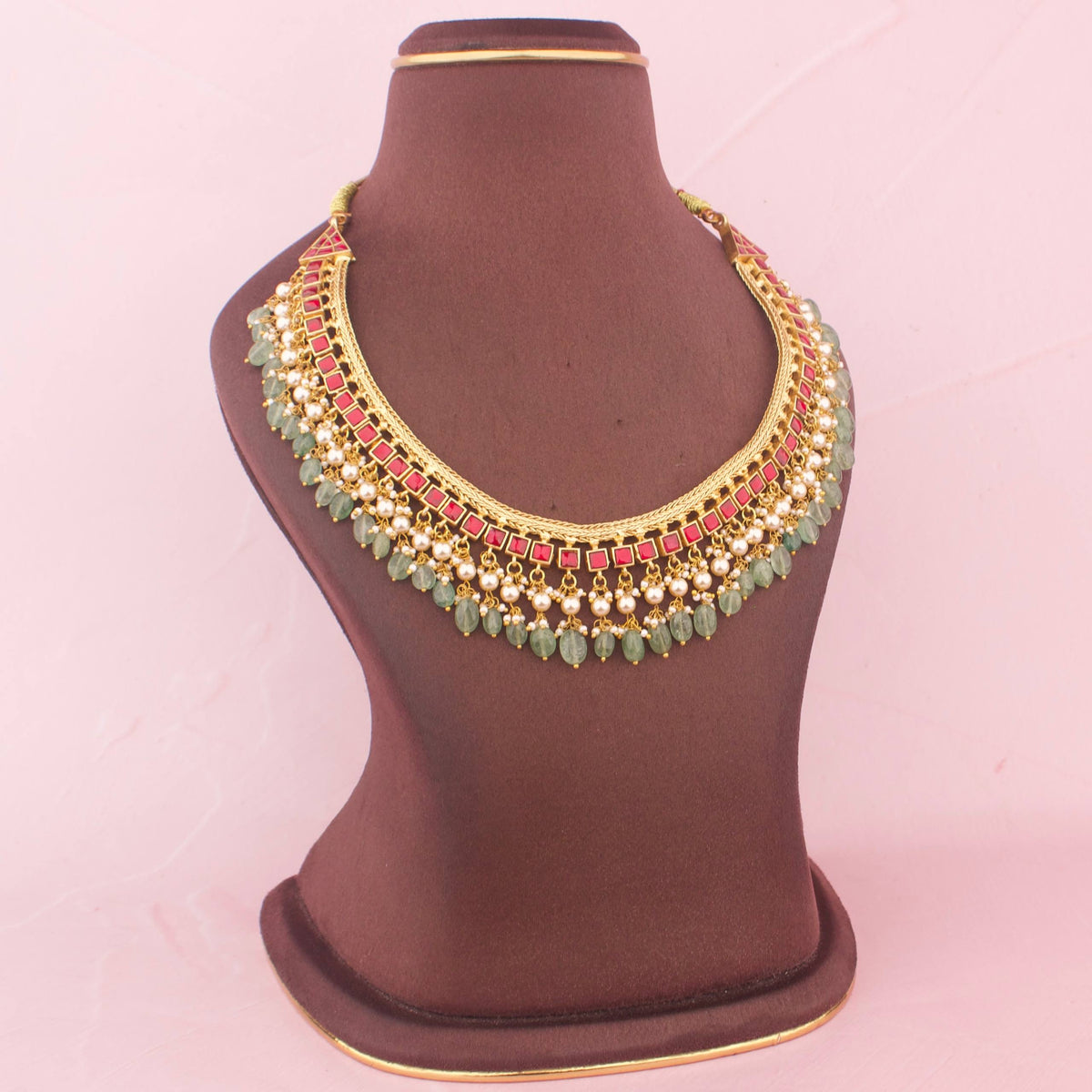 Gold Inspired Reversible 2 in 1 Jadau Kundan Necklace
