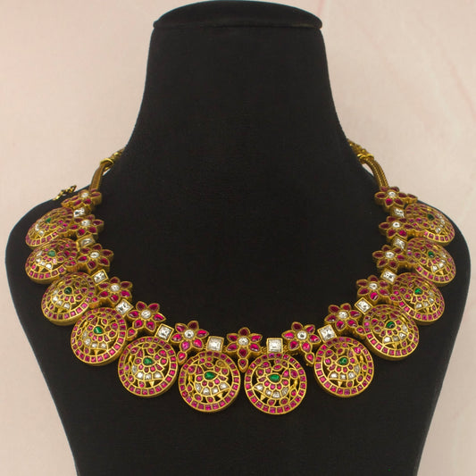 Serene Peacock Jadau Kundan Bottumala Necklace