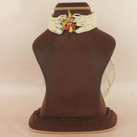 Divine lord Krishna Pearl Choker