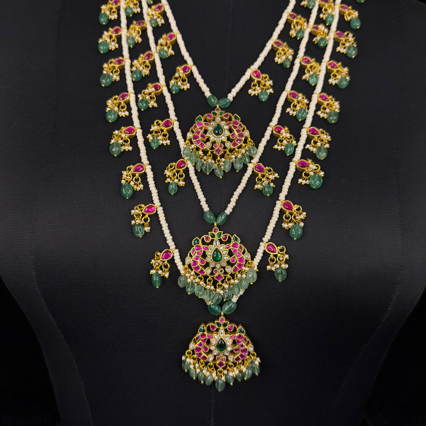 Jadau Kundan Multi-Layered Necklace - Exquisite Traditional Statement Piece