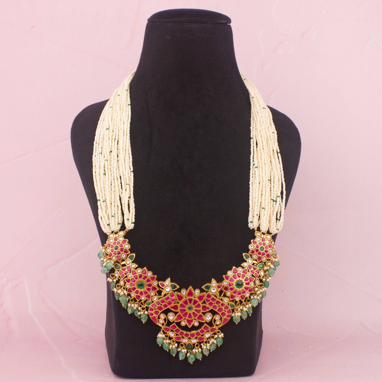 Traditional Bridal Jadau Kundan Rani Haram - Premium Indian Ethnic Jewelry | Dulhan Jewels