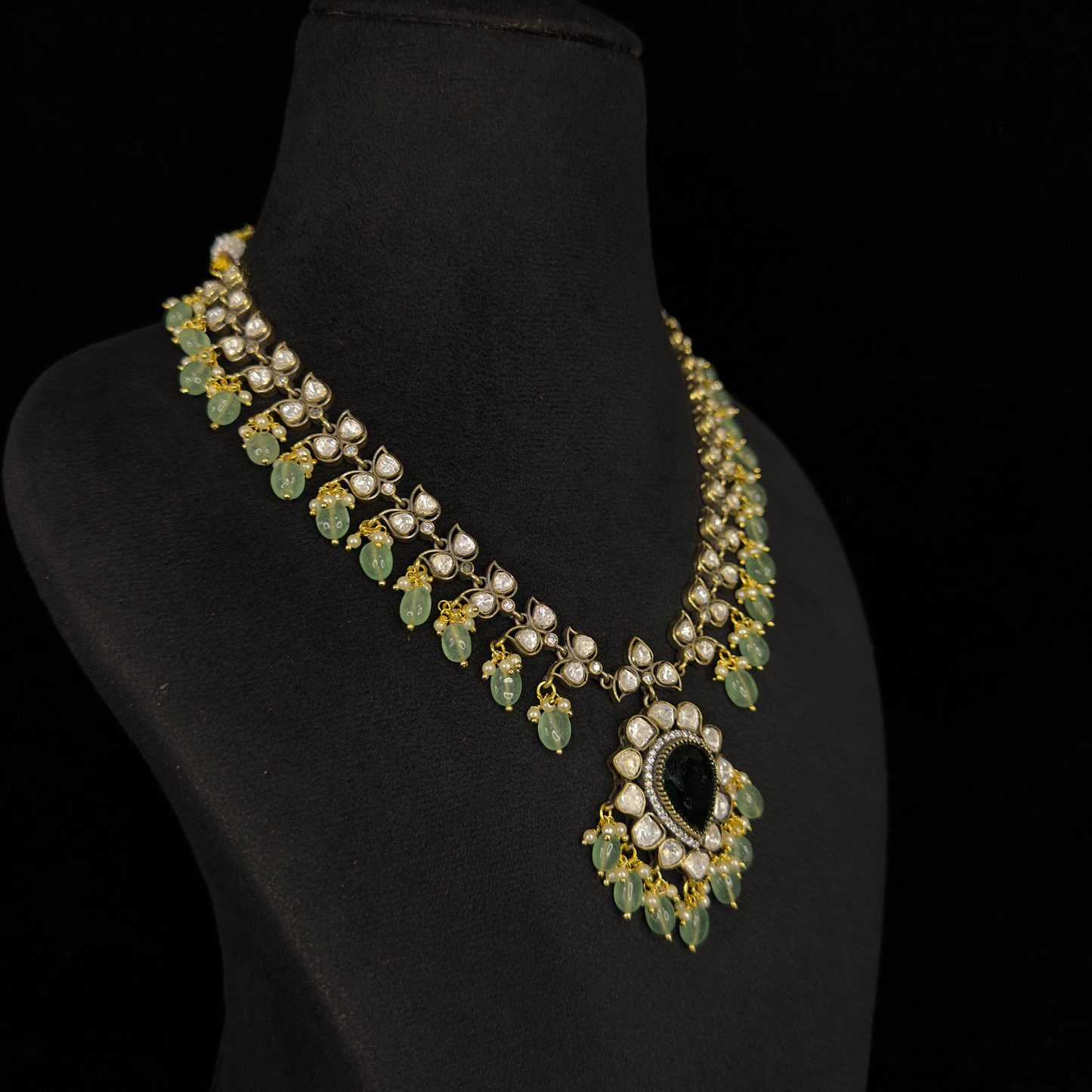 Beauteous Victorian polki Necklace with AD stones